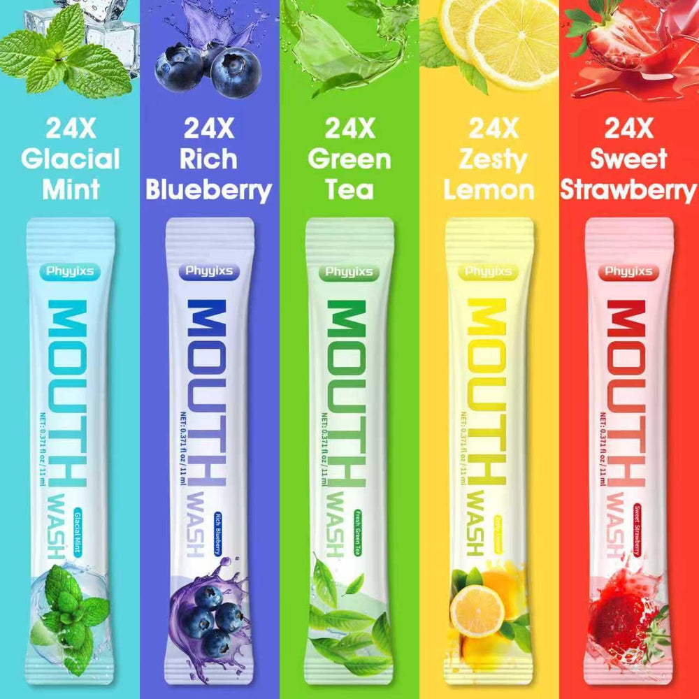 Glacial Mint flavor mouthwash packet