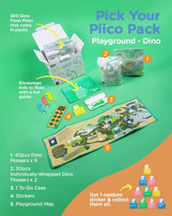 Colorful dinosaur-themed Piico floss picks for children