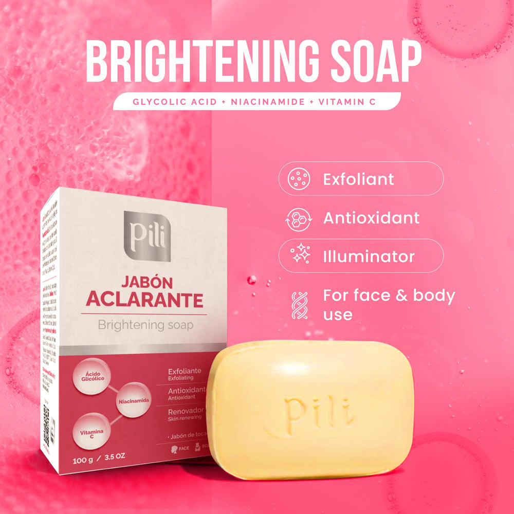 Pili Natural soap pack interior reveals two bars for daily glow.