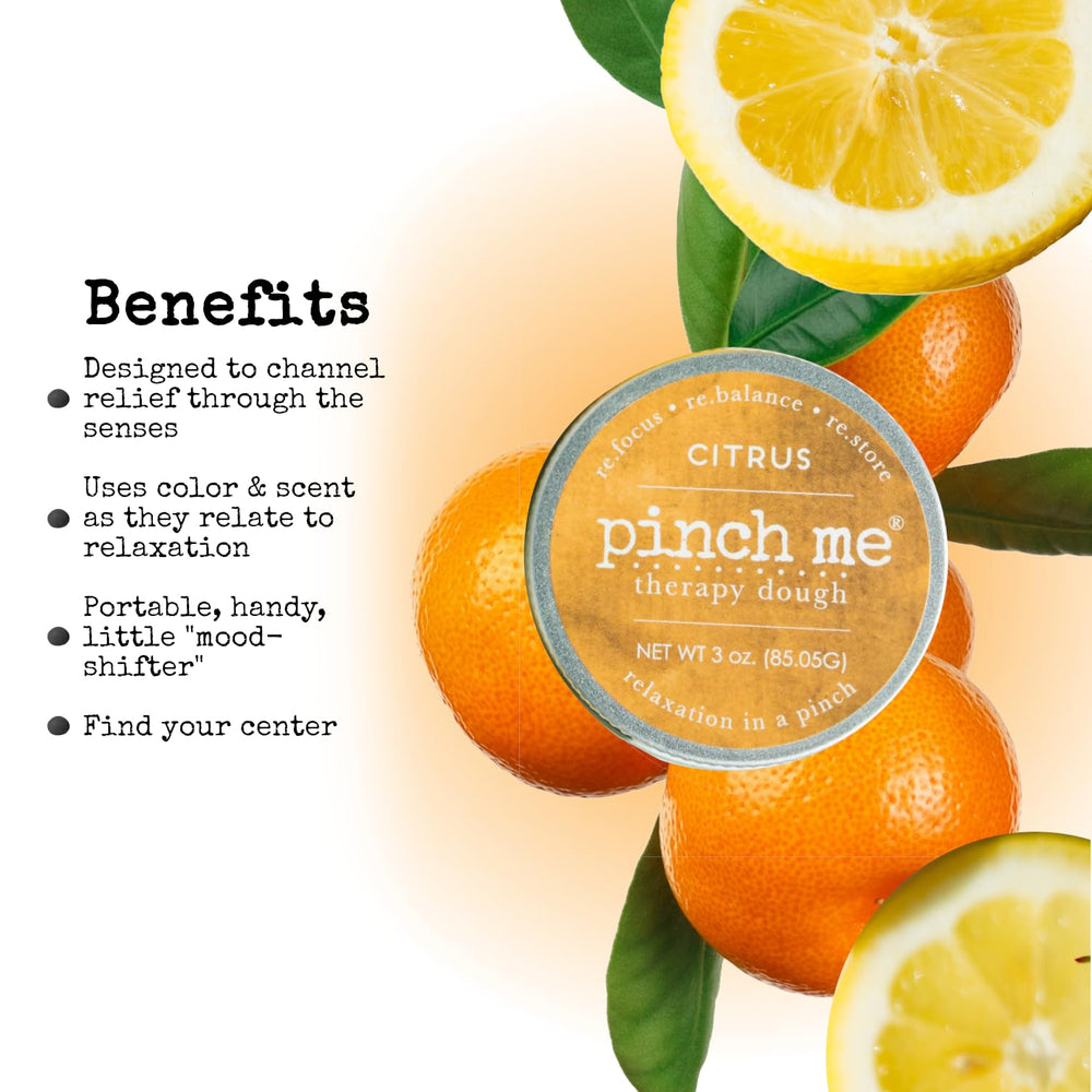 Hands kneading Pinch Me Therapy Dough Citrus