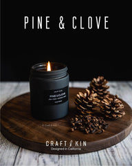 Close-up of Pine & Clove Woodwick candle wick