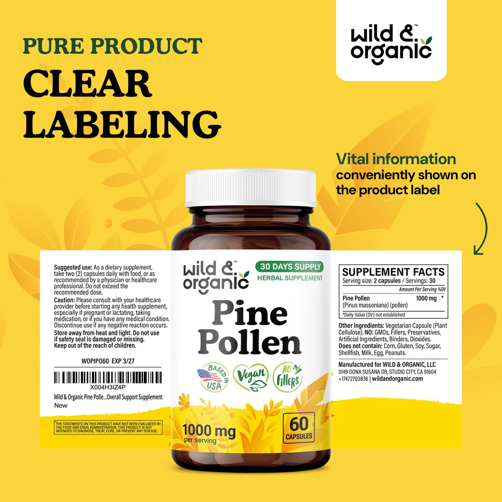 Pine pollen powder supplement for men's overall support