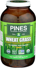 Bottle of Pines Organic Wheat Grass Tablets, 1400 count