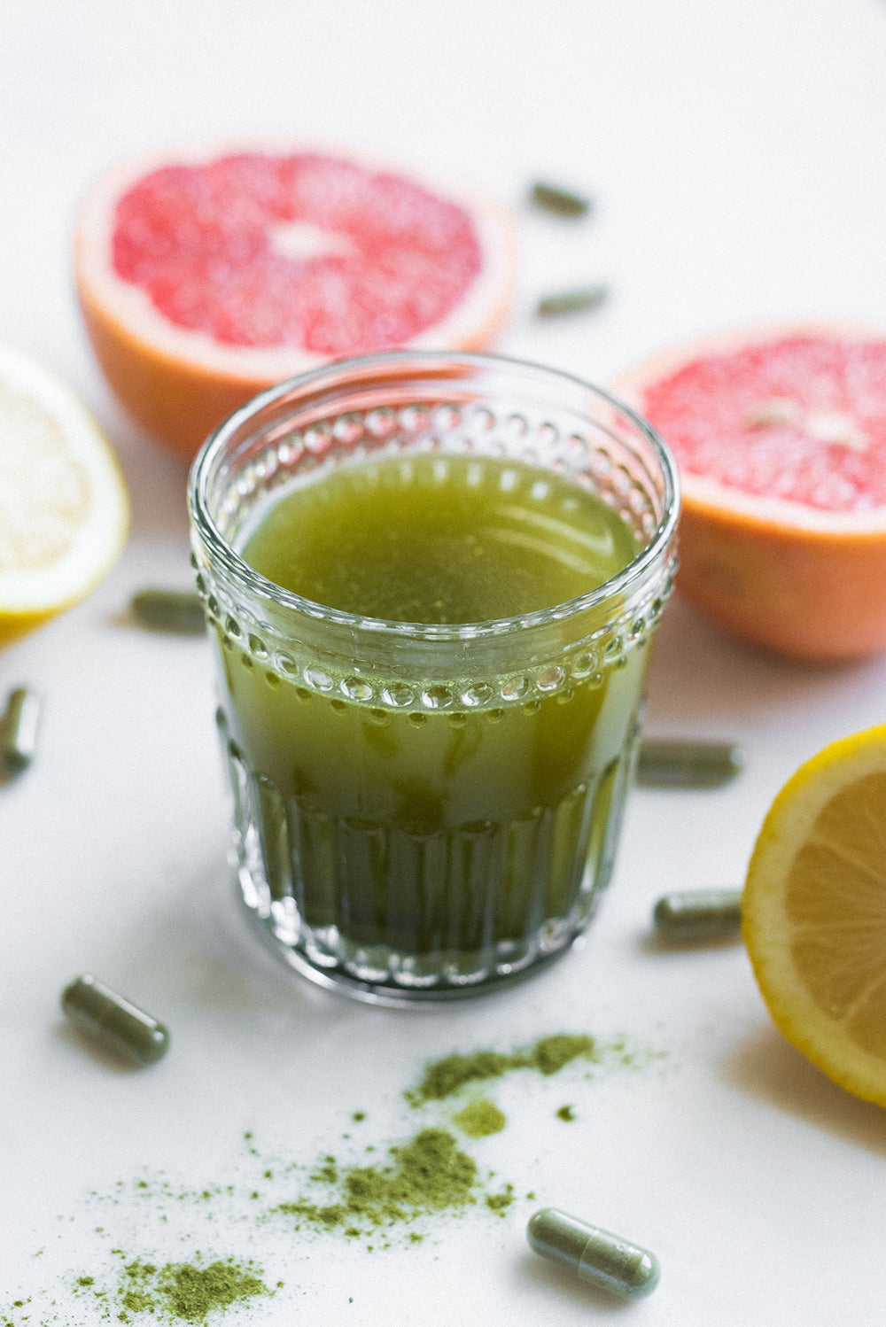 Organic wheat grass ingredients listed on label
