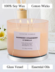 Pink glass jar candle for home décor