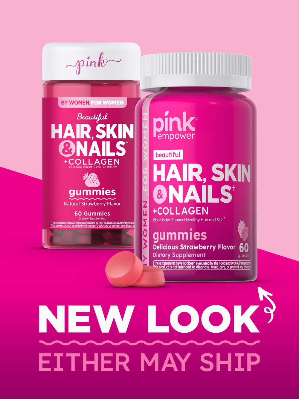 Strawberry-flavored gummies close-up