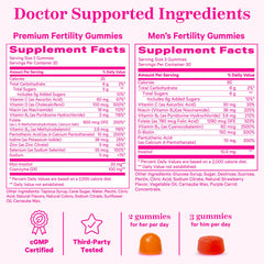 Close-up packaging image of the Pink Stork Fertility Gummies Bundle