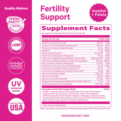 Herbal blend featuring Vitex, Ashwagandha, and Shatavari for fertility support