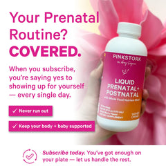 One tablespoon daily serving of Pink Stork Prenatal.