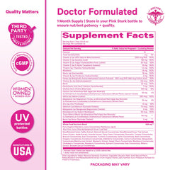 Refrigerator storage keeps Pink Stork Prenatal fresh.
