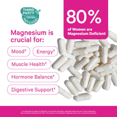 Front view of Pink Stork Magnesium Glycinate Berry Essence bottle