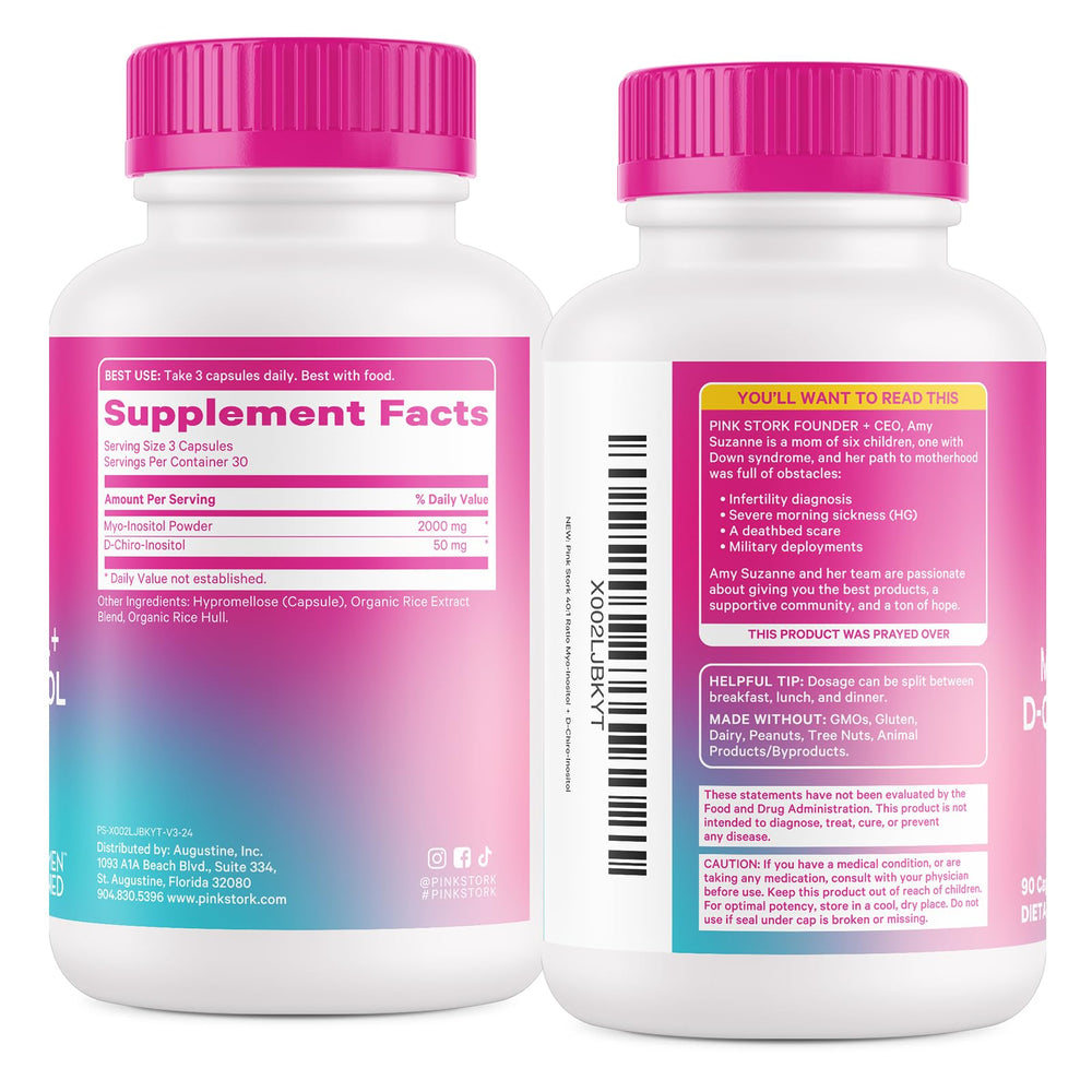 Packaging and bottle design of Pink Stork supplement