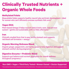 Close-up of Pink Stork Premium Prenatal Vitamins bottle