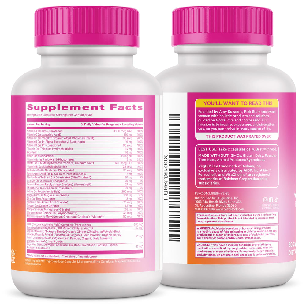 Vegan DHA from algae in Pink Stork Prenatal formula