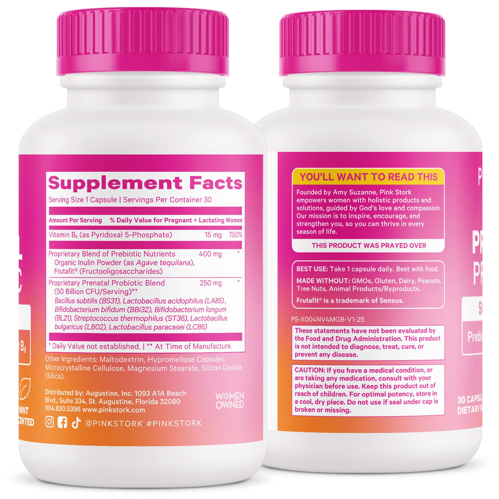 Unboxed Pink Stork Prenatal Probiotic with mint aroma