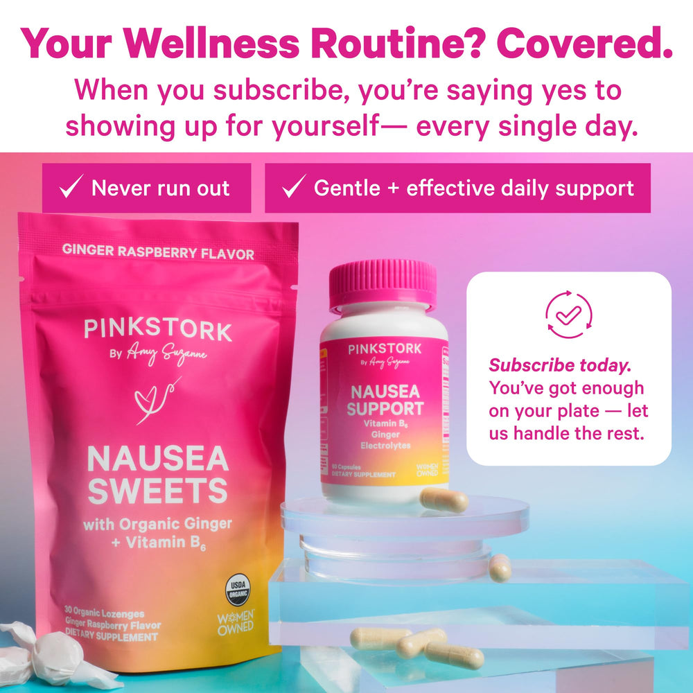 Pink Stork team photo emphasizes women-owned company focused on trusted solutions.
