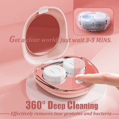 Close-up of the cleaner with built-in mirror and storage case