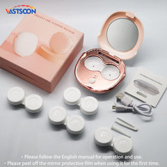 Packaging note highlighting that solution is not included and replacement containers are available