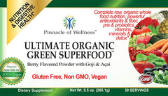 Scoop of Pinnacle of Wellness Berry Green Superfood Powder