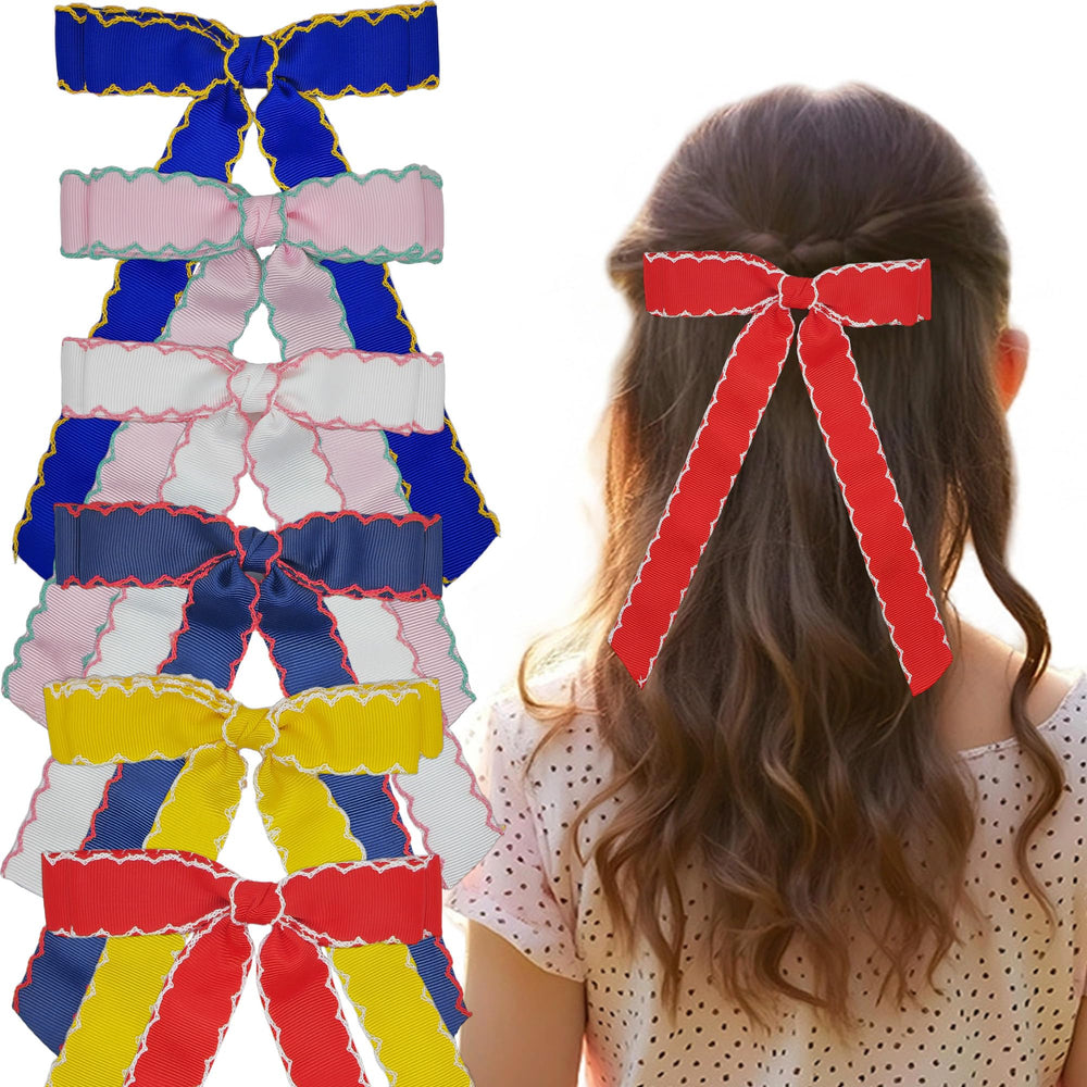 Pipajoy satin bow with alligator clip adds secure color to hair