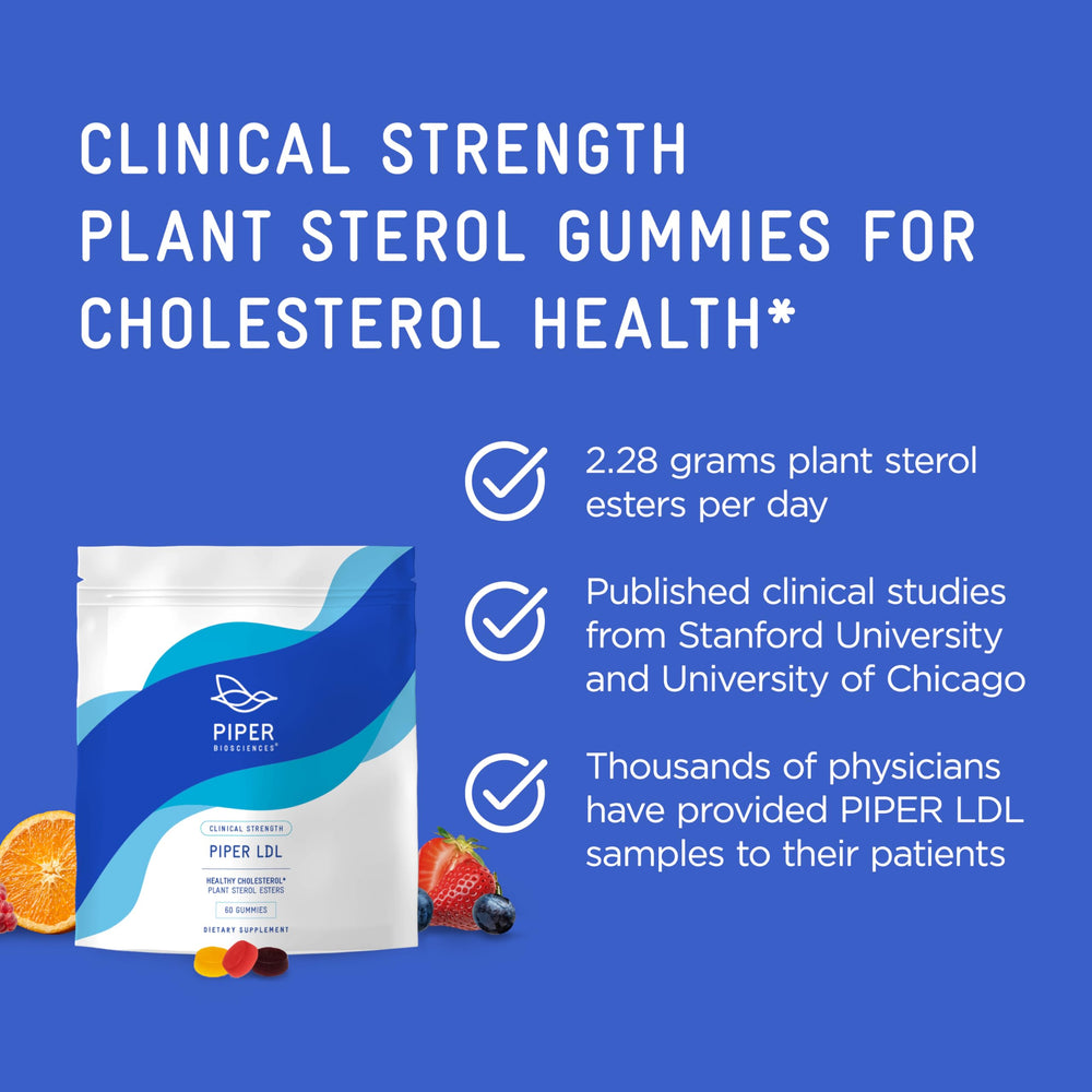 Piper Biosciences 60-day supply: 240 cholesterol health gummies in four pouches