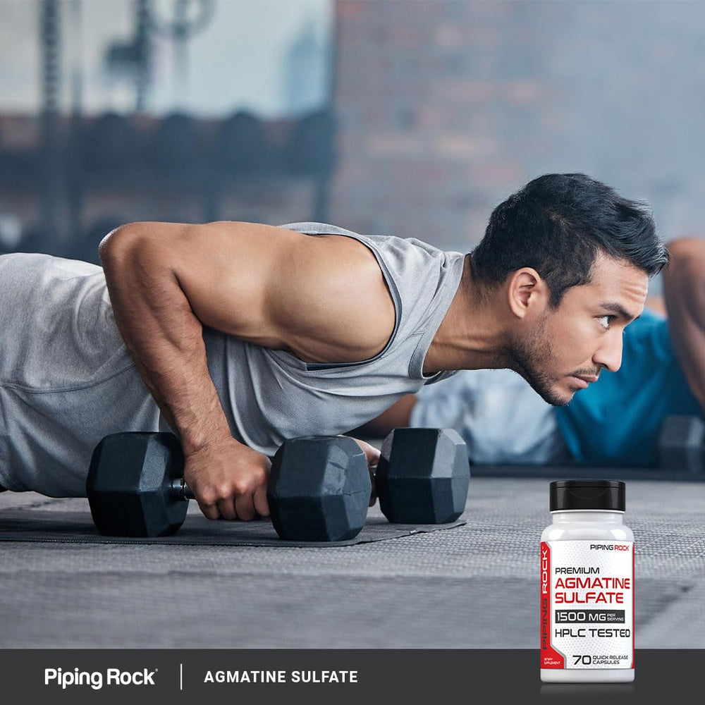 Piping Rock bottle beside gym gear suggesting workout compatibility