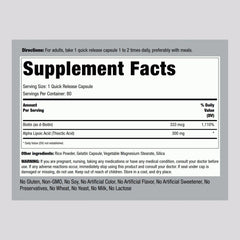 Product label close-up for Piping Rock Alpha Lipoic Acid 300mg Pack of 2