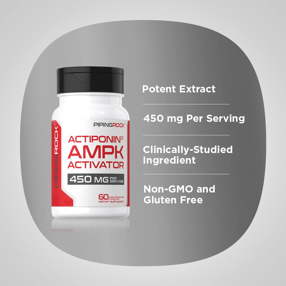 Piping Rock ingredient label close-up showing 450 mg standardized extract per serving benefit