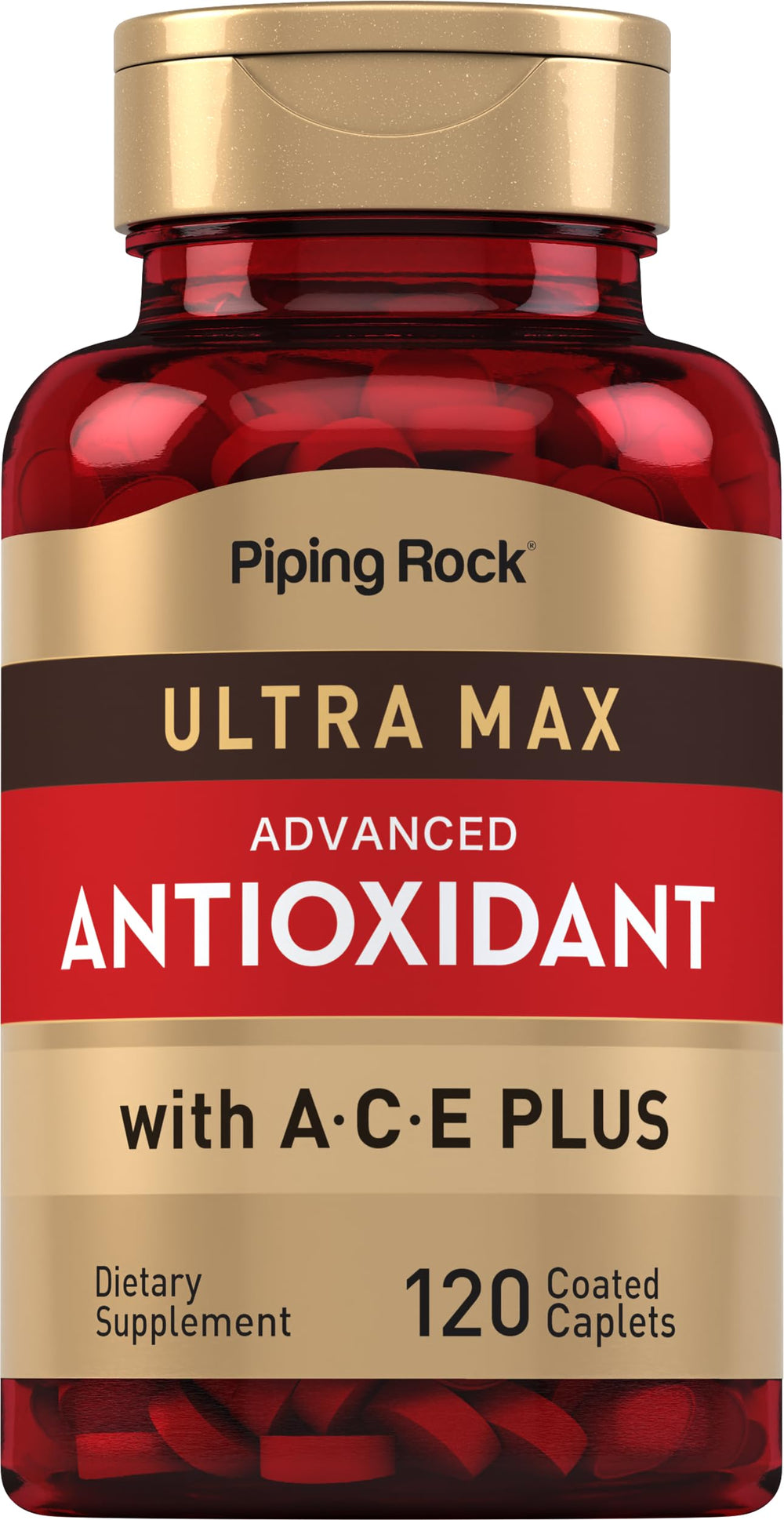 Piping Rock bottle front packaging showing label and benefits