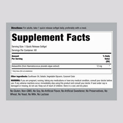 Close-up of 12mg Astaxanthin softgel capsule