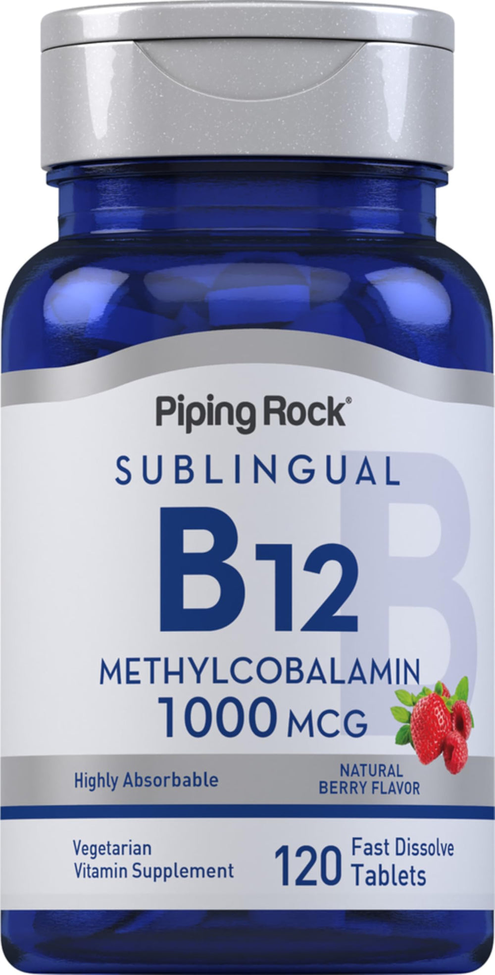 Piping Rock front bottle showing label and 120 tablet count benefit