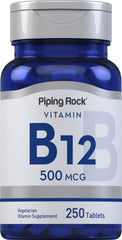 Piping Rock Vitamin B12 front packaging showing bottle and label for clarity