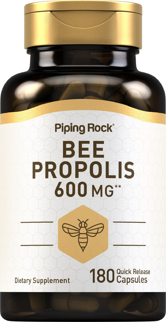 Piping Rock Bee Propolis Capsules bottle with 180 pills, 600mg