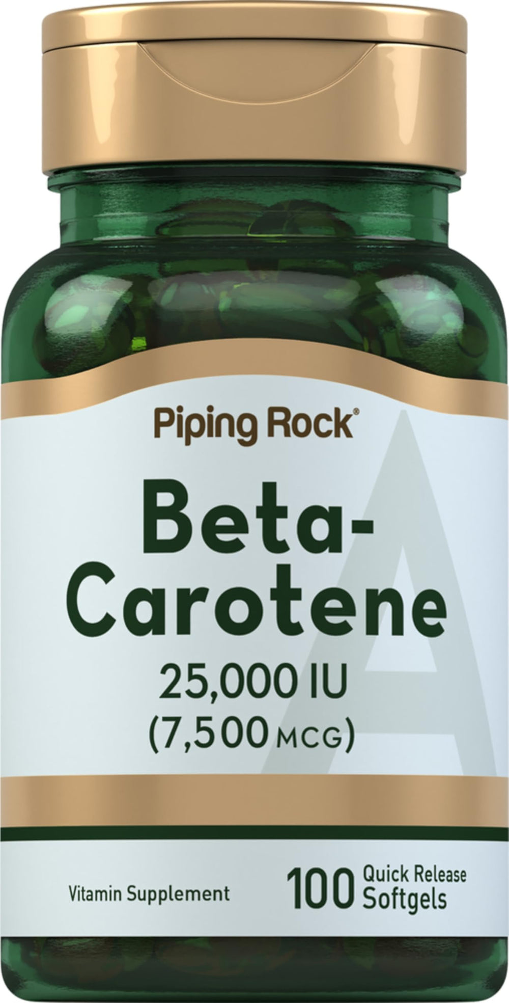 Piping Rock Beta Carotene 25,000 IU softgels bottle