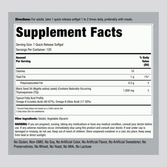 Virgin cold-pressed black seed oil softgel capsules close-up