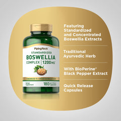 Piping Rock label close-up showing standardized boswellic acid and piperine