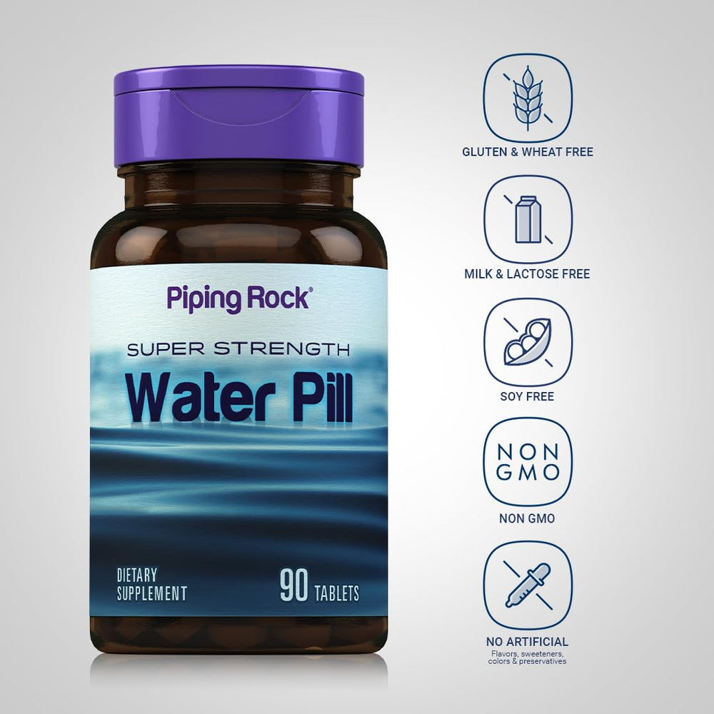 Piping Rock bottle open with tablets spilling showing portion control