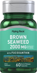 Bottle of Piping Rock Brown Seaweed Capsules 2000mg - 60 Count on white background