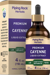 Piping Rock Cayenne Pepper Drops bottle front with 4 oz size