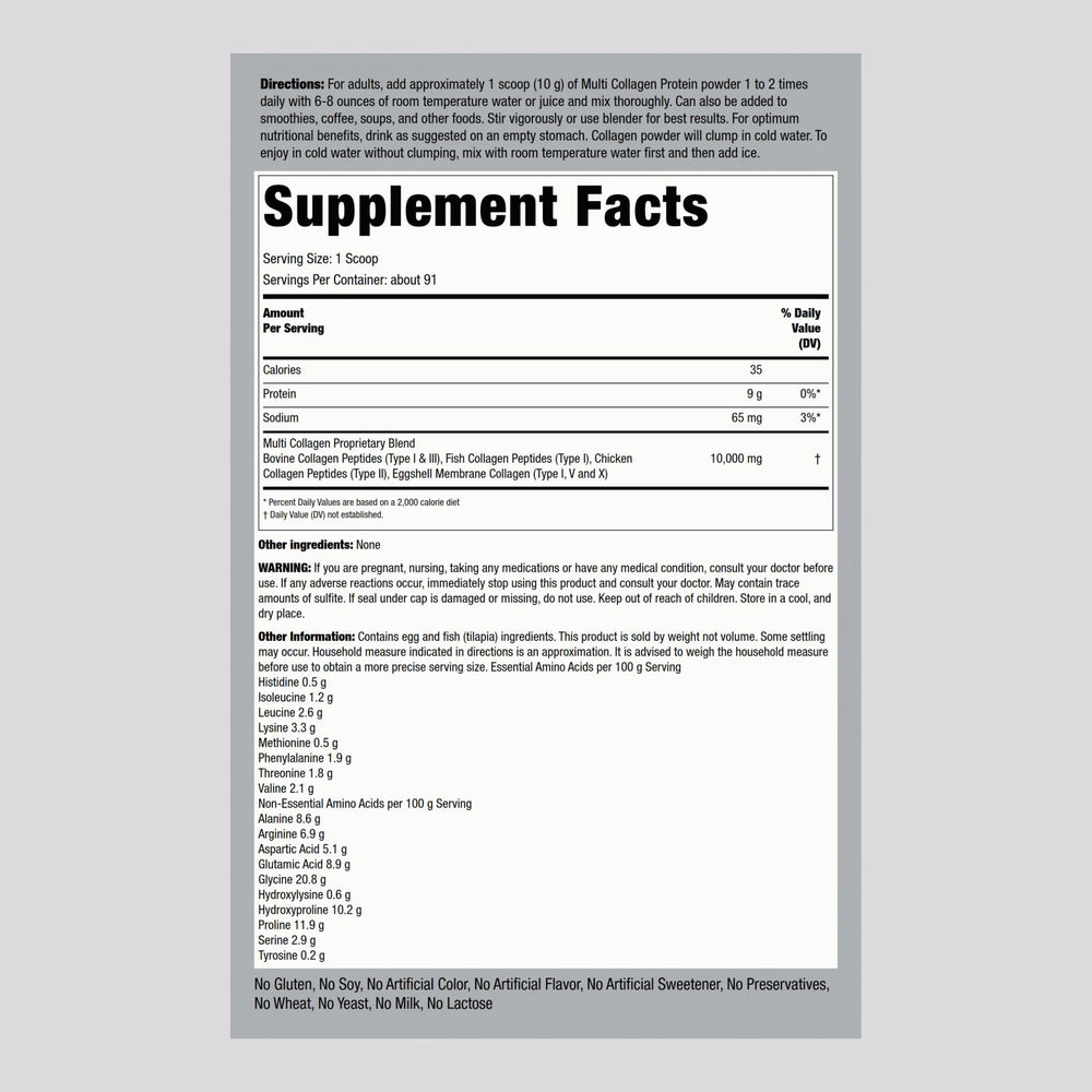 Piping Rock powder on a scoop highlighting one-scoop serving convenience and dosage benefit