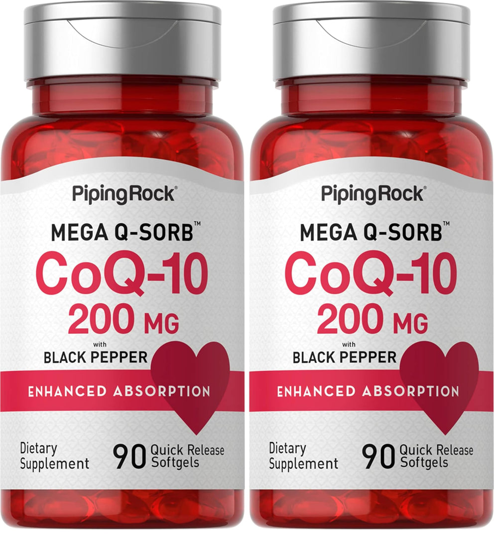 Piping Rock CoQ10 200mg Softgels bottle label
