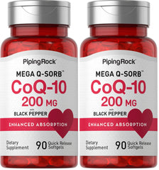 Piping Rock CoQ10 200mg Softgels bottle label