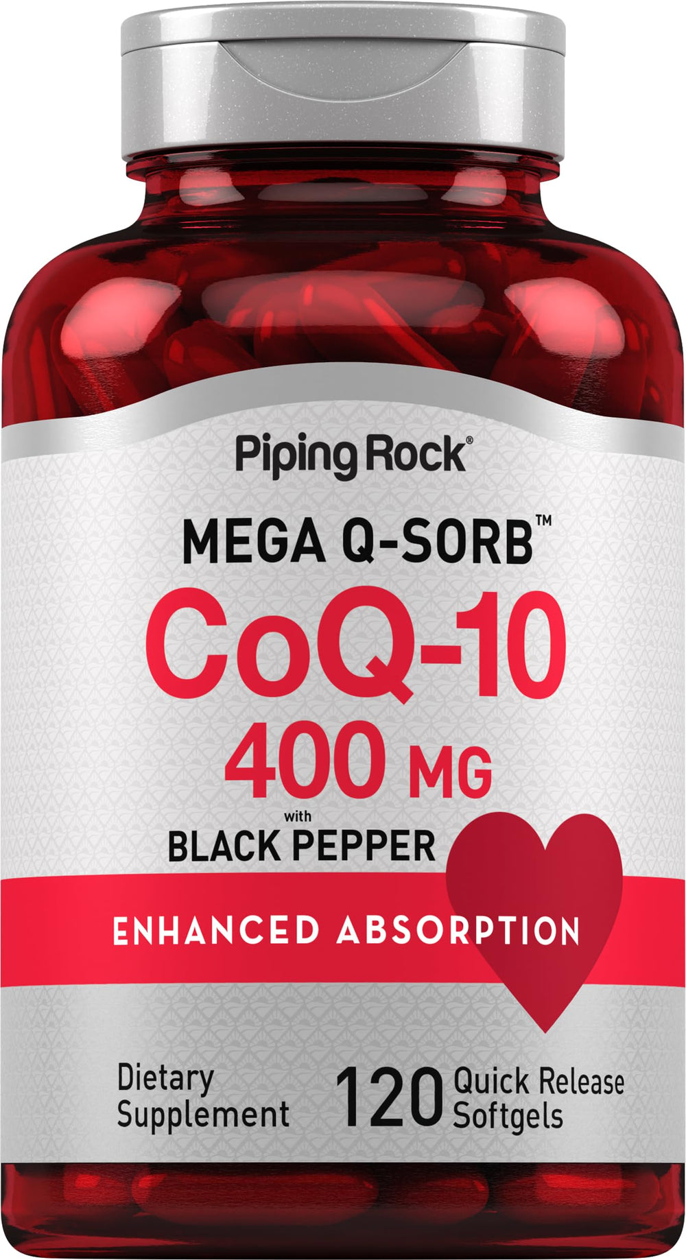 Piping Rock front packaging showing bottle and 120-count for convenience