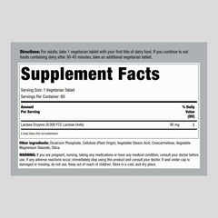 Piping Rock Dairy Relief Pills bottle label close-up