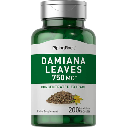 Piping Rock Damiana Leaf Capsules bottle – front view