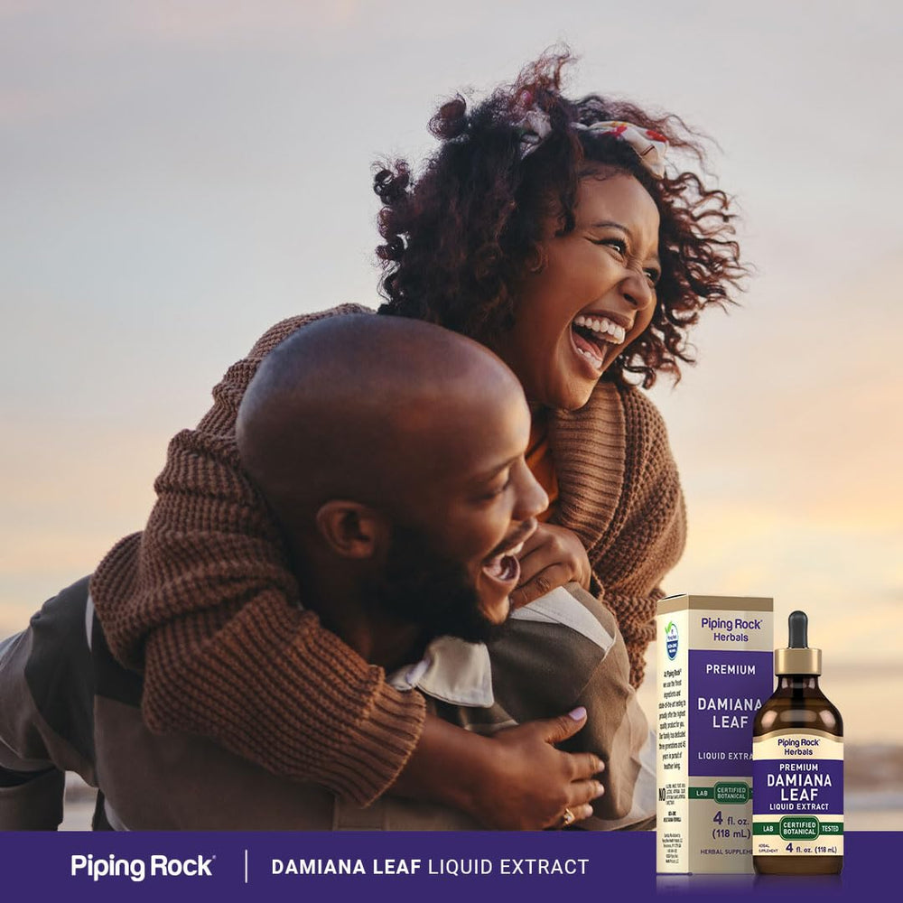 Piping Rock damiana tincture mixed into tea for convenient daily use