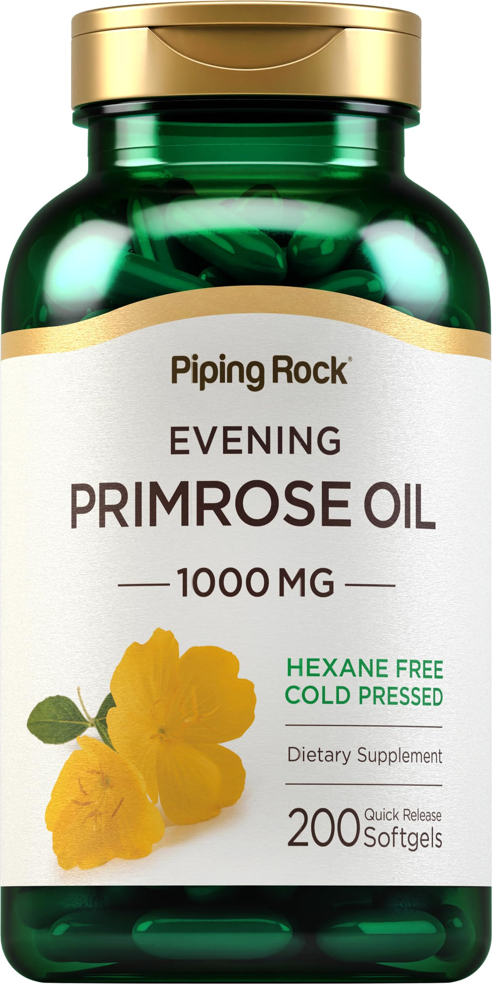 Piping Rock front packaging showing bottle and 200 softgels for value