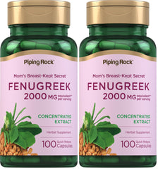 Front view of Piping Rock Fenugreek Capsules 2000mg Pack 2
