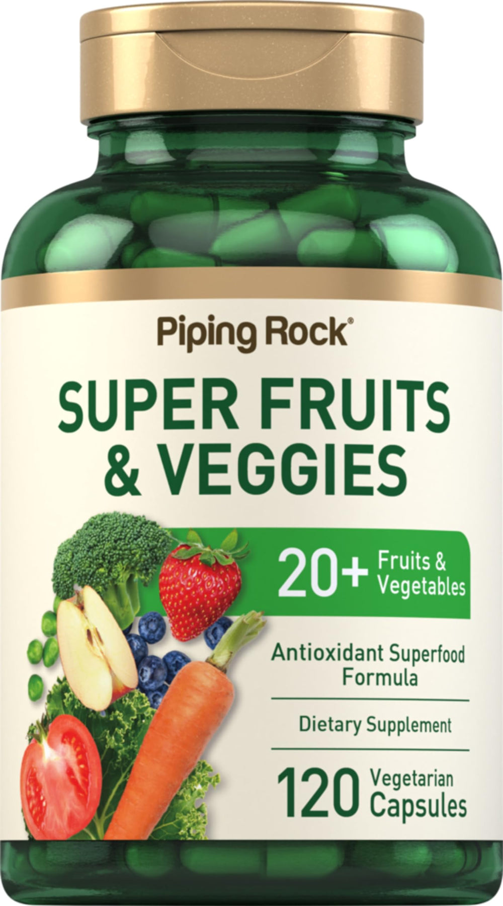 Piping Rock front packaging showing bottle and product name, clear quality benefit