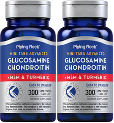 Piping Rock Glucosamine Chondroitin MSM 300 Tablets with Turmeric – front view